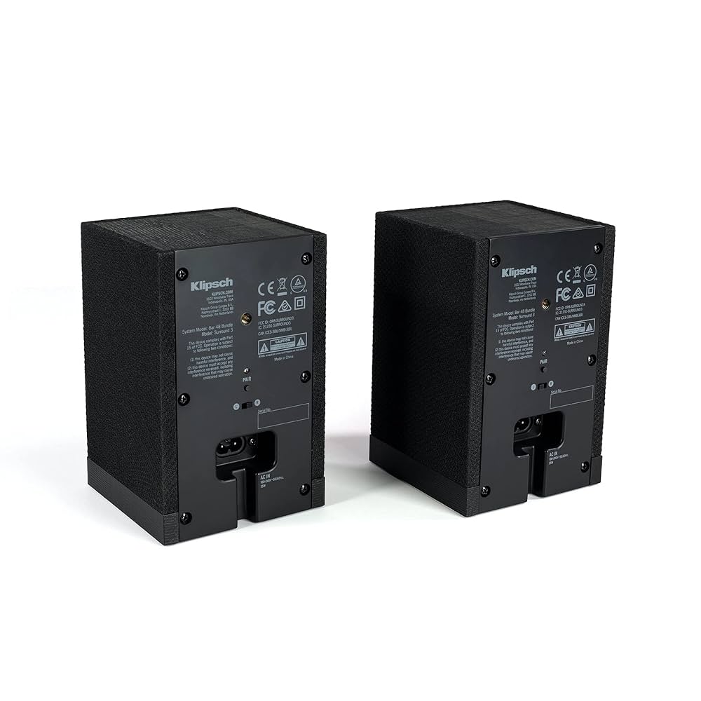 Amazon.com: Klipsch Surround 3 Speaker Pair, Black, Model